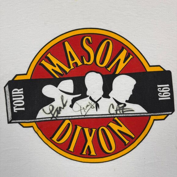 VTG Signed Autograph Mason Dixon Band Texas Country Music 1991 Tour Tee Shirt XL - Picture 2 of 8